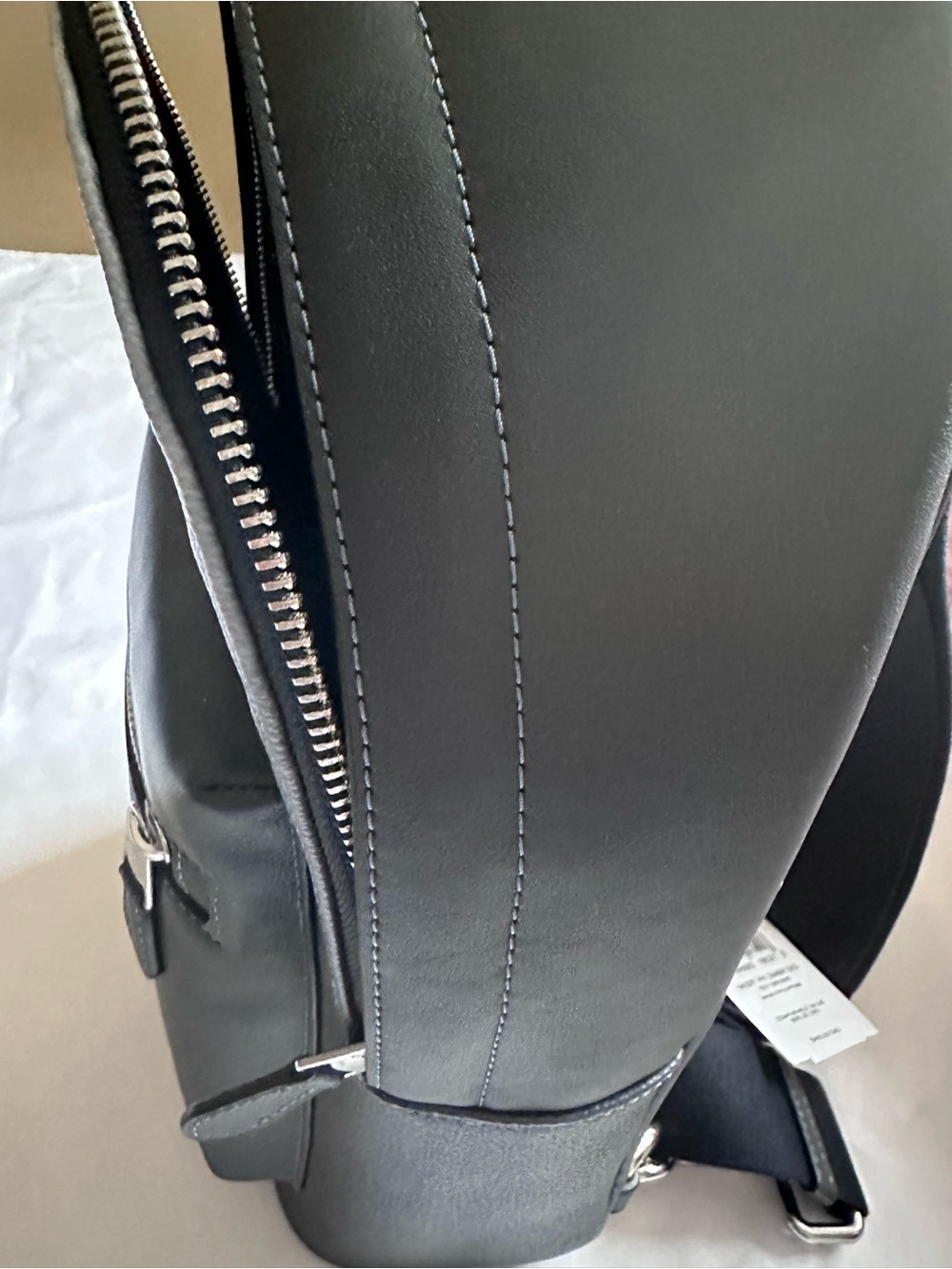 Coach Black Leather Sling Backpack with Silver Hardware - Picture 8 of 13